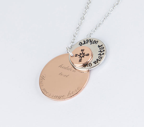 Long distance best friends gift necklace, personalized necklace, No
