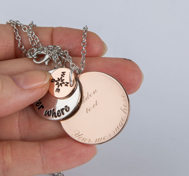 Long distance best friends gift necklace, personalized necklace, No