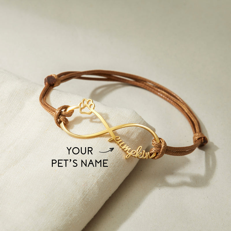 Custom Pet Name Bracelet, Pet Memorial Bracelet, Dog Cat Mom Bracelet