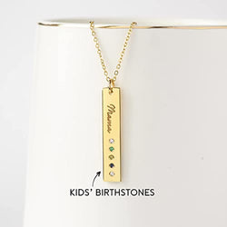 Children Birthstones Necklace For Mother Nana