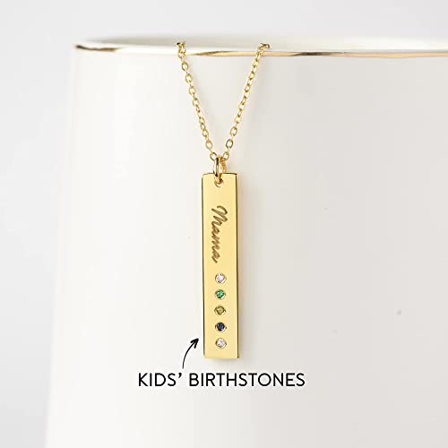 Children Birthstones Necklace For Mother Nana