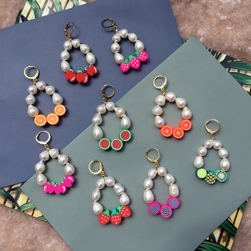 Pearl Fruit Earrings - pick your own!